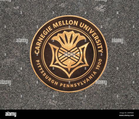 The logo for Carnegie Mellon University on a building on campus in ...