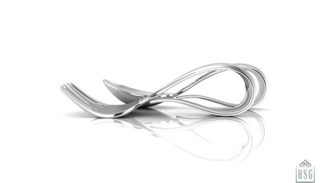 Loop Sterling Silver Baby Spoon & Fork Set by Krysaliis