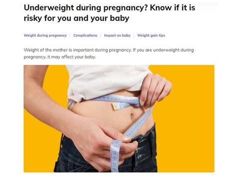 Underweight during pregnancy? Know if it is risky for you and your baby ...