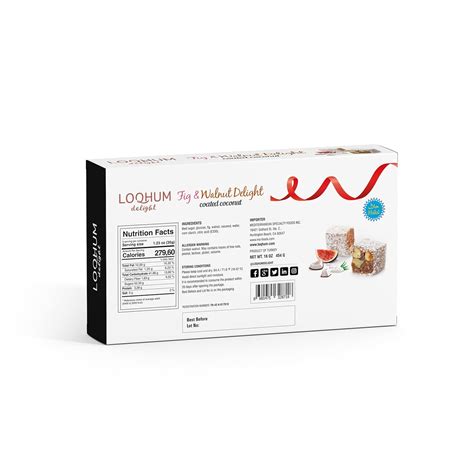 Buy Loqhum Turkish Delight - Fig & Walnut Flavor with Coconut Flakes ...