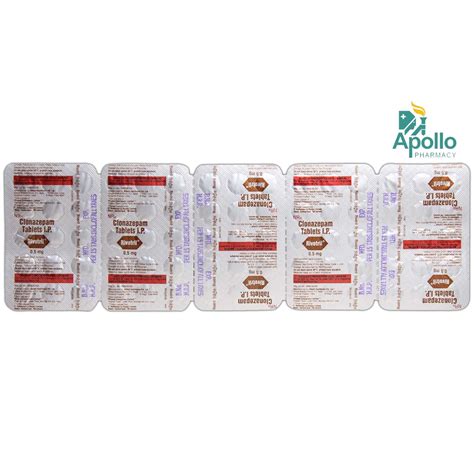 Rivotril 0.5 mg Tablet 15's Price, Uses, Side Effects, Composition ...