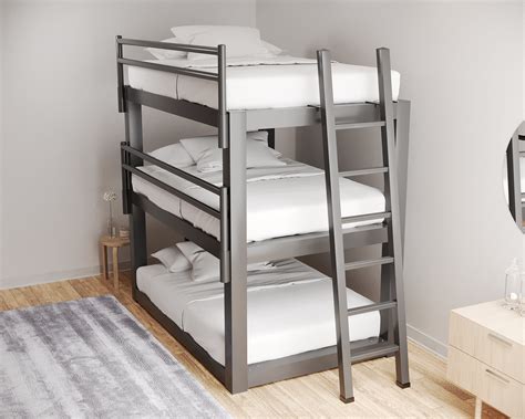 Full Triple 3 Bunk Bed Set - AdultBunkBeds.com
