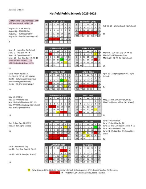 Hatfield Public Schools Calendar 25-26 Revised [PDF] - EduCounty