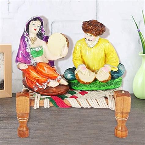 Buy MARINER'S CREATION Set of Two Rajasthani Couple Statue with KHAAT ...