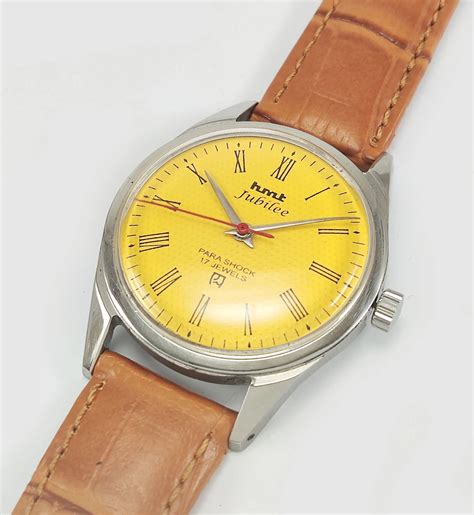 HMT Jubilee Para Shock 17 Jewels Yellow Dial Roman Numerals – Discover ...