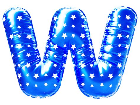 Blue letter W font 3d render 36306632 PNG