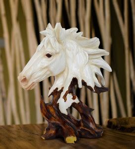 TIED RIBBONS Horse Head Statue Showpiece Figurine for Home Living Room ...
