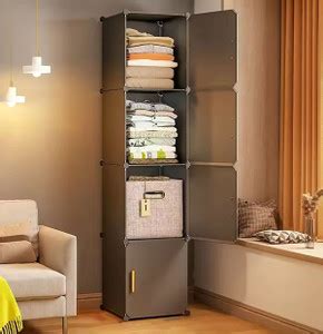 Sasimo 4-Door 4-Shelf Plastic kids Collapsible Cupboard PC Collapsible ...