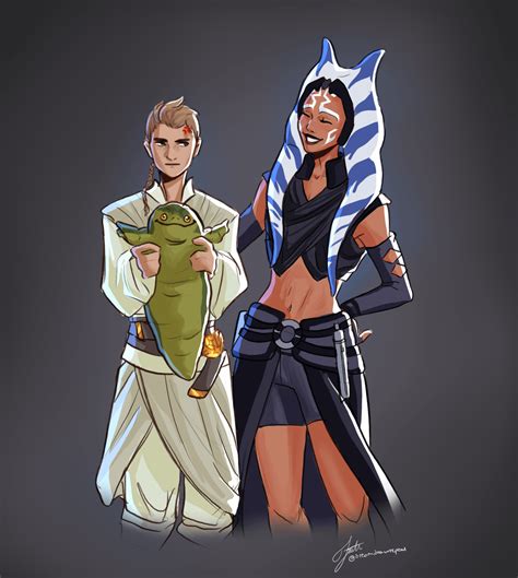 Padawan Anakin and Jedi Knight Ahsoka with Rotta the Huttlet by ...