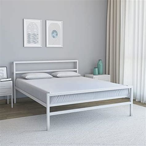 Nilkamal SLEEP Striker King Size Metal Bed (White) : Amazon.in: Home ...