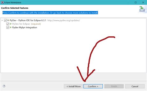PyDev Install 的图像结果