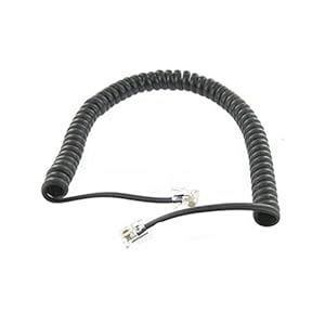 Steren 302-007BK Black Coiled Handset Cord Landline Telephone Accessory ...