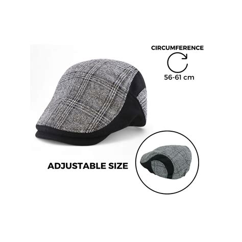 Buy CHOKORE Men Black Fashionable Retro British Plaid Ivy Cap Online