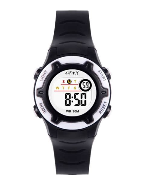 Spiky Round Digital Sports Watch - Black – Krazy Caterpillar