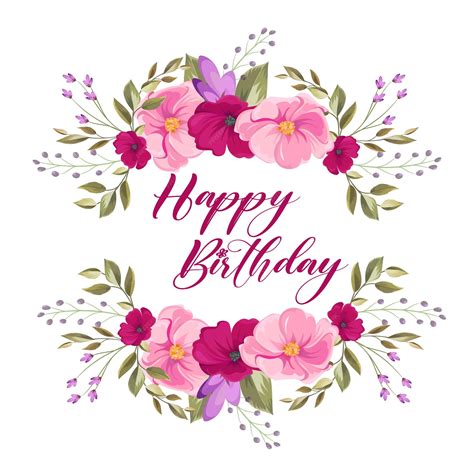 Premium Vector | Happy birthday vector with floral border happy ...