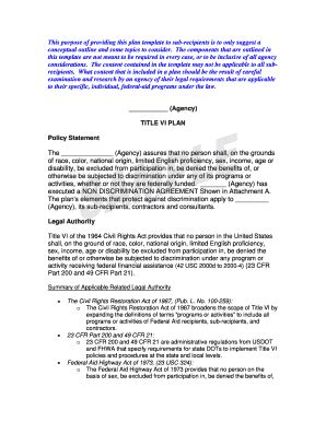 Fillable Online file h t6 plans fhwa title vi 101 and plans pdf Fax ...