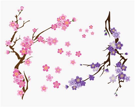 Transparent Cherry Blossom Clip Art - Cherry Blossom Flower Vector Free ...