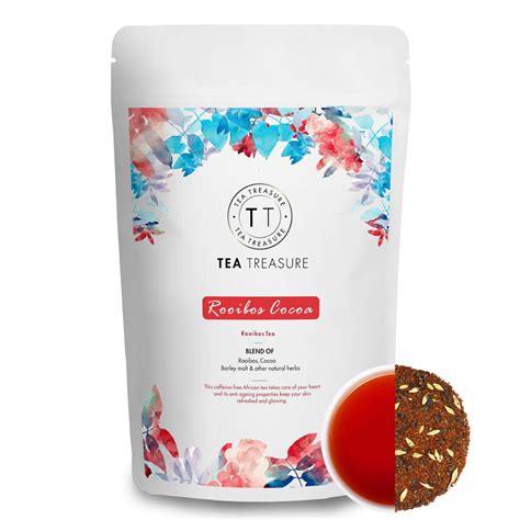 Tea Treasure Rooibos Cocoa Red Tea 50gm | Rich in Antioxidants ...