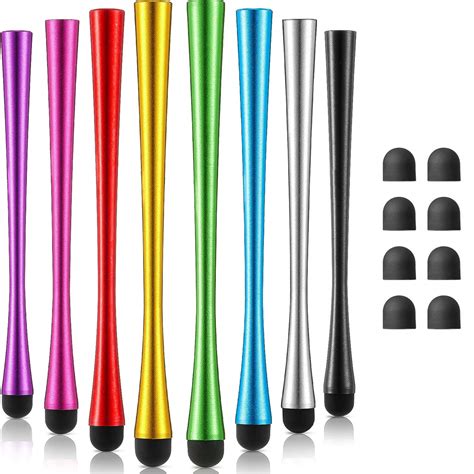 8 Pieces Slim Waist Stylus with 8 mm Fiber Tips Stylus Pens Capacitive ...