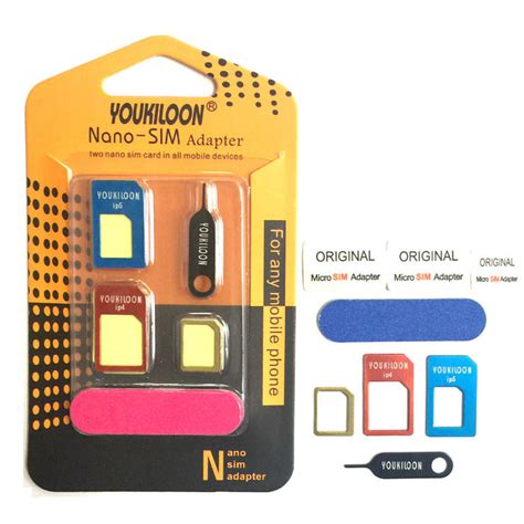 Uniqkart 8-in-1 Nano Micro Standard SIM Card Adapter Converter Kit ...