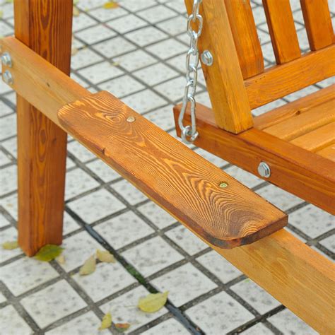 Buy Outsunny 2 Seater Garden Swing Seat Wooden Swing Chair Outdoor ...