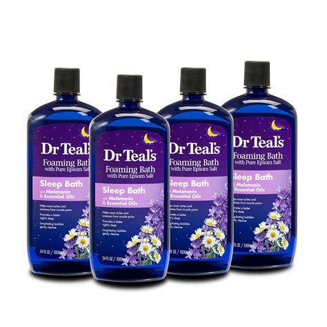 Buy Dr Teal's Foaming Bath with Pure Epsom Salt, Melatonin Sleep Soak ...