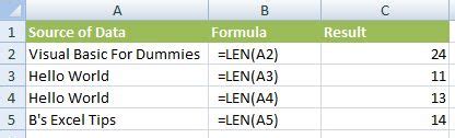 Image result for Adding Len Functions Excel