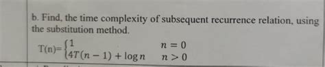 Image result for Recurrence Relation Time Complexity