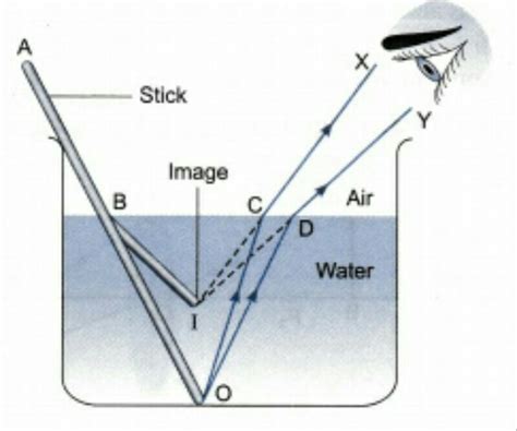 Explain with the help of diagram , why a pencil partly immersed in ...