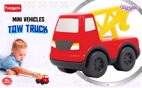 Funskool Giggles - Mini Vehicles Tow Truck, Multicolour Push and Go ...