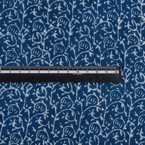 Buy Blue Dye Indigo Hand Block Printed Fabric Online – Dmaasa