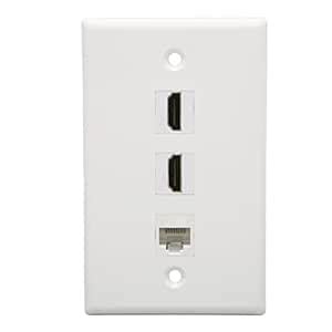 Buy Ethernet Wall Plate 3 Port with CAT6 HDMI, Easy Operation RJ45 ...
