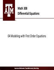 Image result for Modeling with First Order Equations