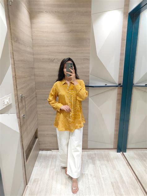 Kareen Bandhani crepe shirts ( pink/rust/yellow) – SHRIEES FASSHIONS