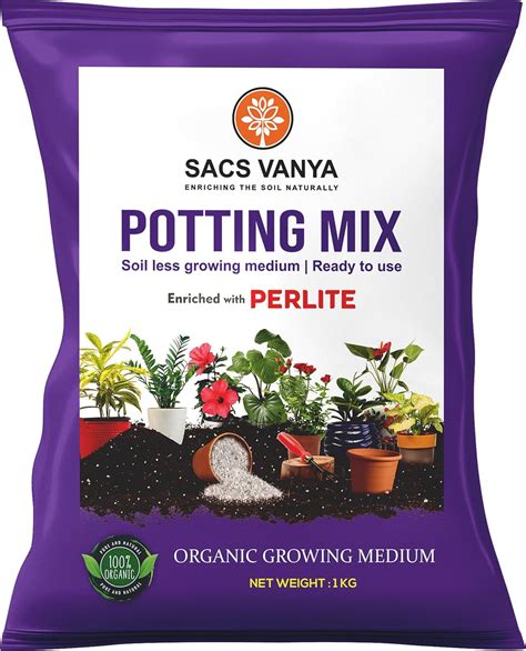 SACS Vanya Potting Mix - 1 kg | Perlite and Cocopeat Potting Soil Mix ...