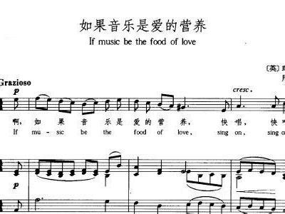 如果音乐是爱的营养 中外文对照 英 歌谱 五线谱