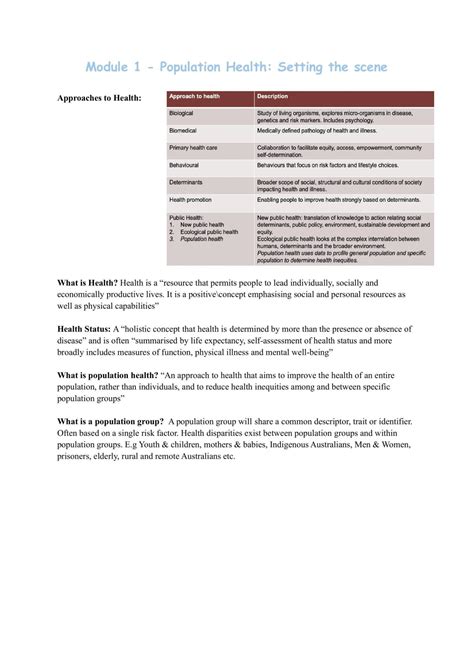 Population, Health and Society completed exam notes | PUBH 1006 - Population Health and Society ...