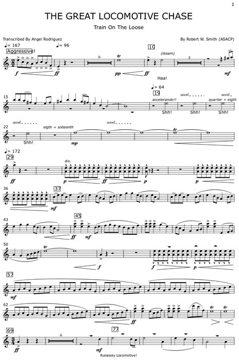 THE GREAT LOCOMOTIVE CHASE - Sheet music for Alto Saxophone