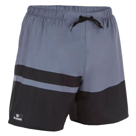 100 short surfing boardshorts Grey stripes