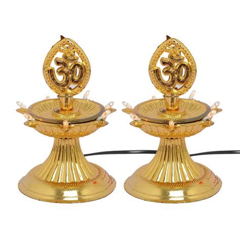 Buy JDKR 1 Layer Electric Diya (Pack of 2) Pooja Diya LED Light Mandir ...