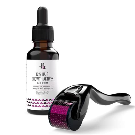 Sotrue Derma Roller 0.5mm with Hair Growth Serum 30ml | 540 Stainless ...
