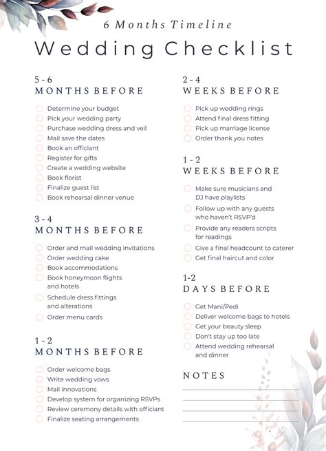 Image result for Downloadable Printable Wedding Checklist