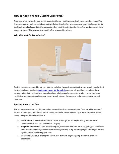 PPT - How to Apply Vitamin C Serum Under Eyes? PowerPoint Presentation - ID:13180235