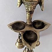 Buy Two Moustaches Brass Ganesha Wall Hanging Deepak with Bells, Home ...