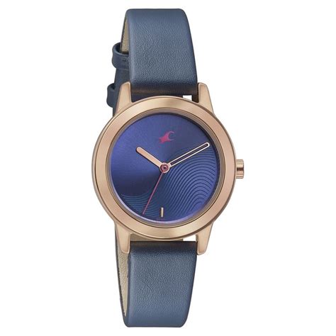 Buy Online Fastrack Pulse Quartz Analog Blue Dial Leather Strap Watch ...