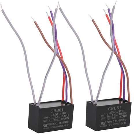 Podoy Ceiling Fan Capacitor CBB61 5 Wire for Compatible with New Tech 4 ...