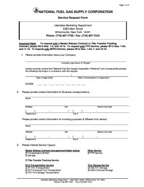 Fillable Online NFGSC Service Request Form Fax Email Print - pdfFiller