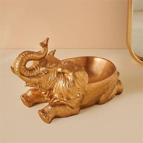 Buy Hoovu Polyresin Sitting Elephant Decorative Bowl from Home Centre ...