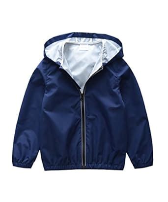 Buy Hiheart Boys Girls Waterproof Hooded Rain Jacket Kids Lightweight ...