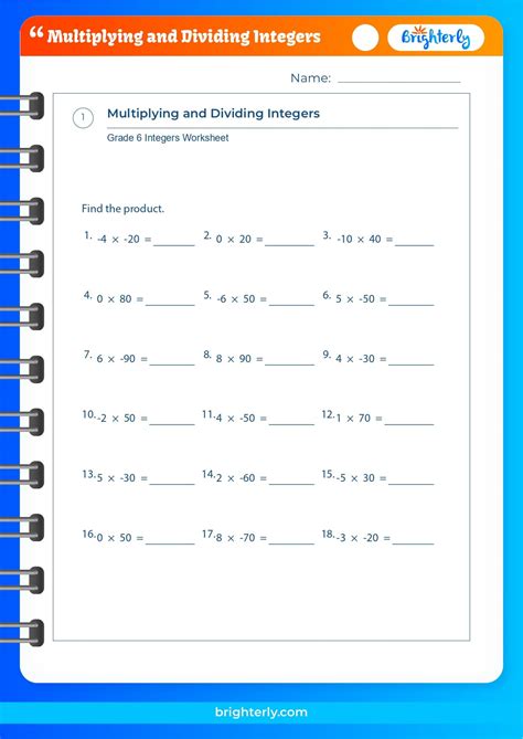 Multiplying And Dividing Integers Worksheets [PDFs] Brighterly